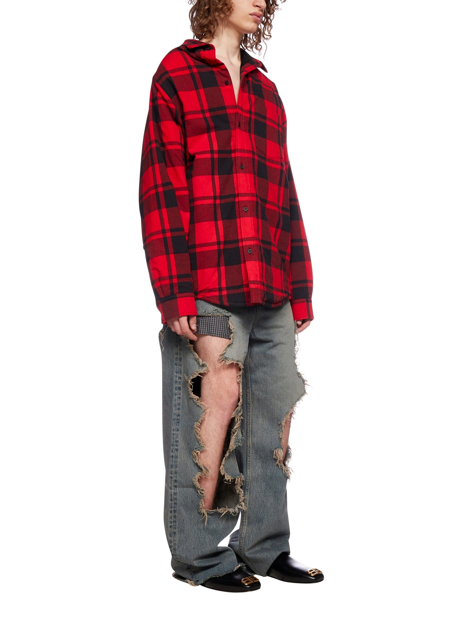 Balenciaga Asymmetric Checked Shirt