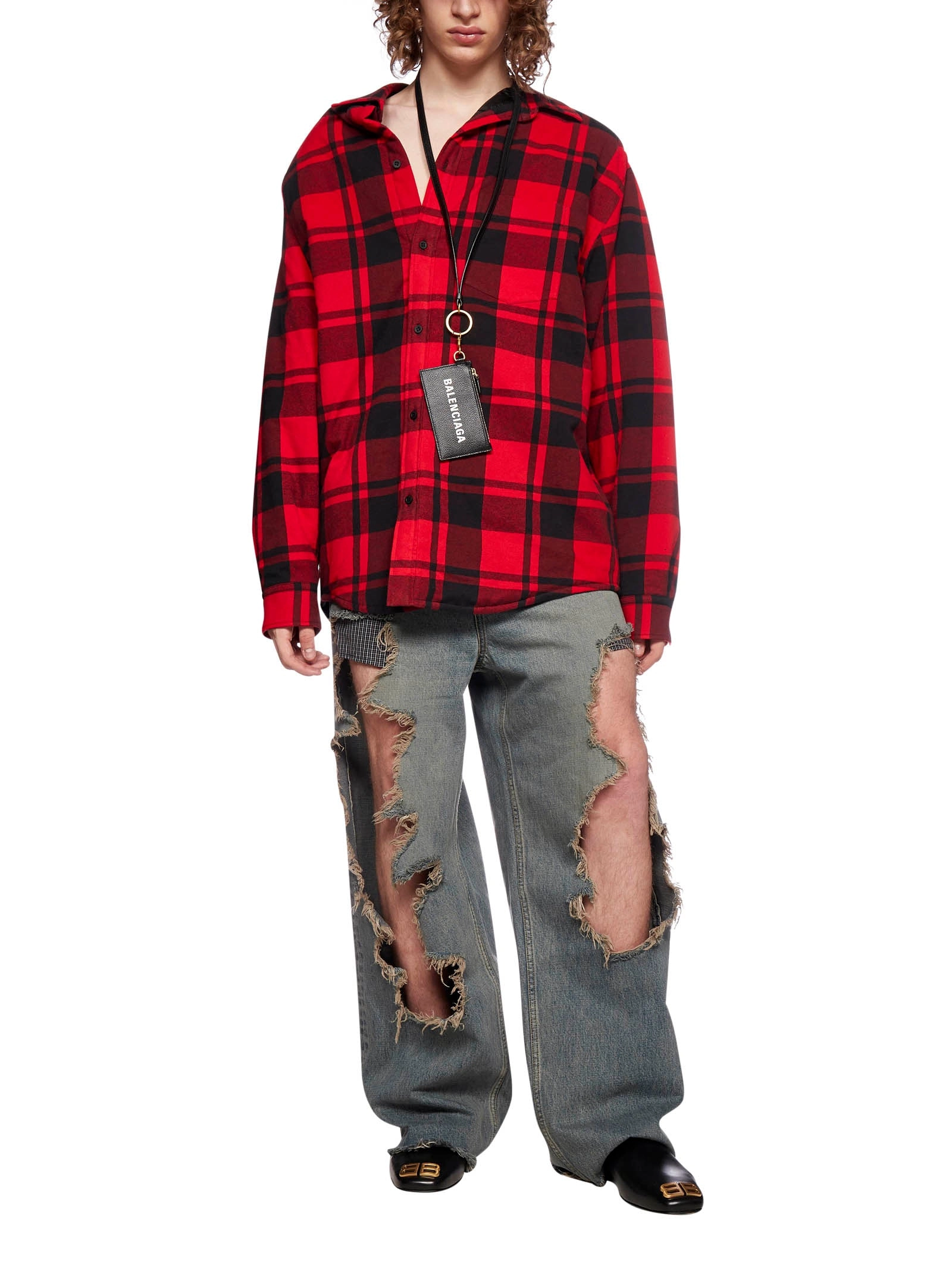 Balenciaga Asymmetric Checked Shirt