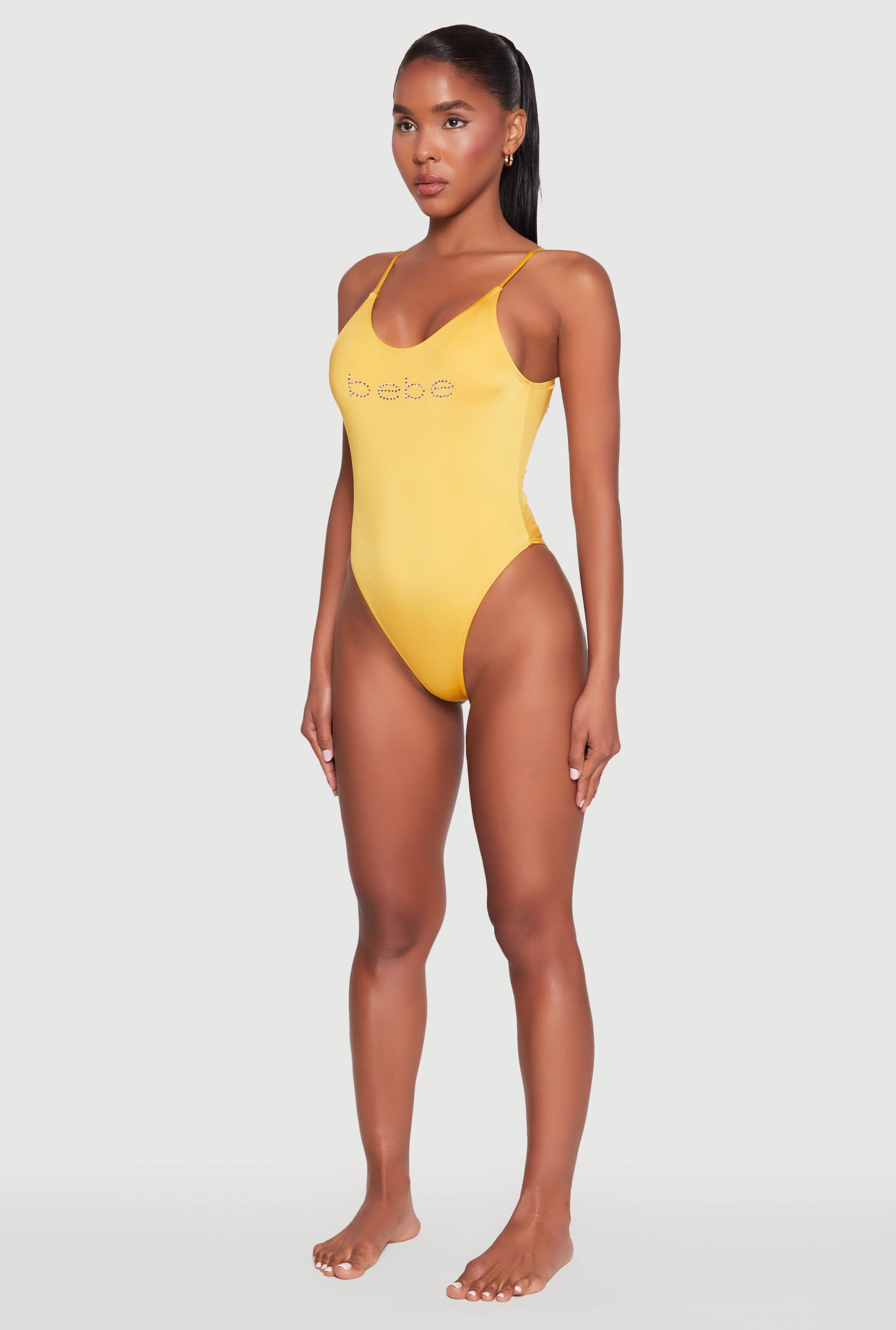 Bebe Rhinestone One Piece Swimsuit