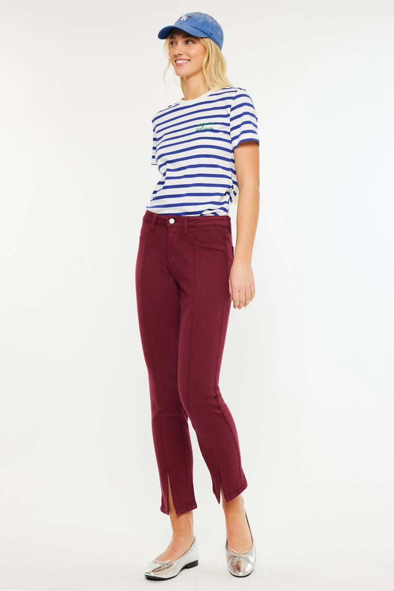 Belinda Mid Rise Skinny Straight Leg Jeans