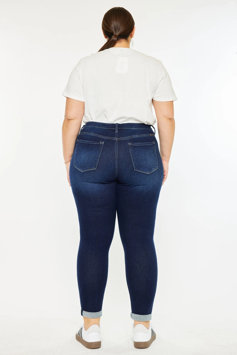 Berenice Mid Rise Ankle Skinny Jeans (Plus Size)