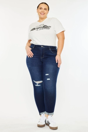 Berenice Mid Rise Ankle Skinny Jeans (Plus Size)