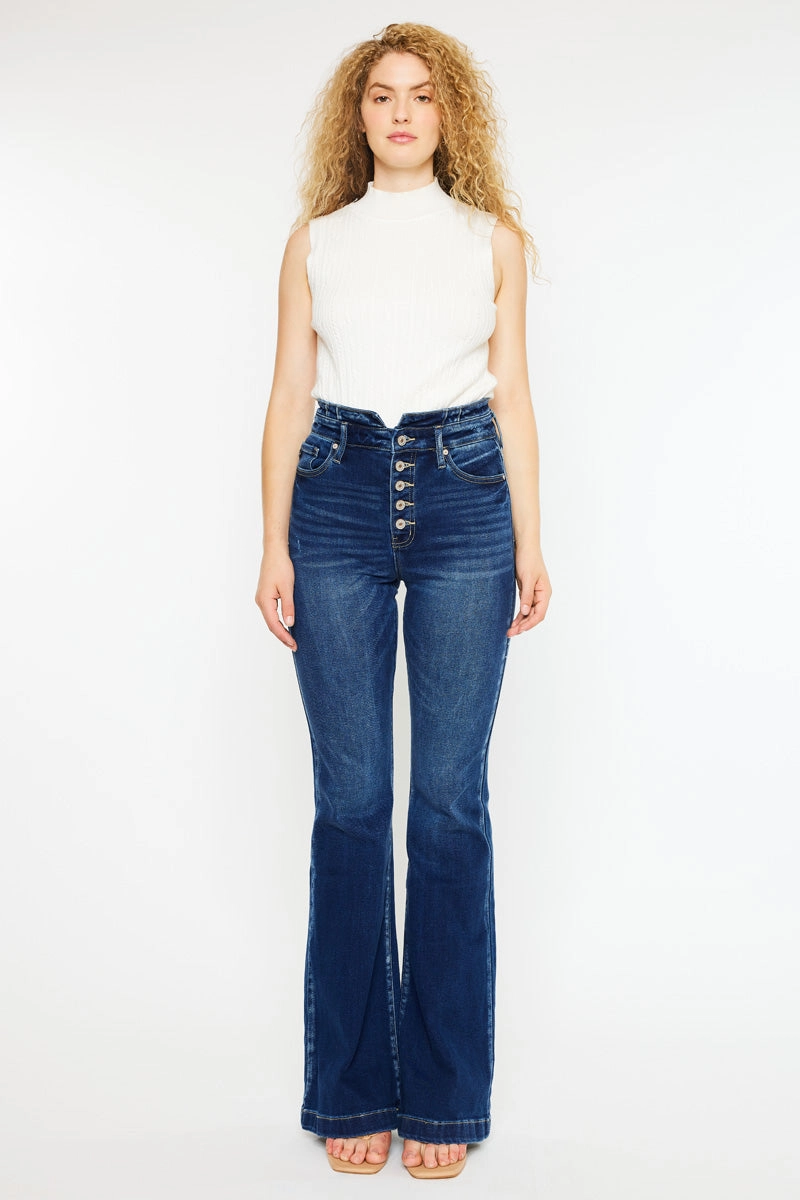 Blairen Ultra High Rise Flare Jeans- Curvy
