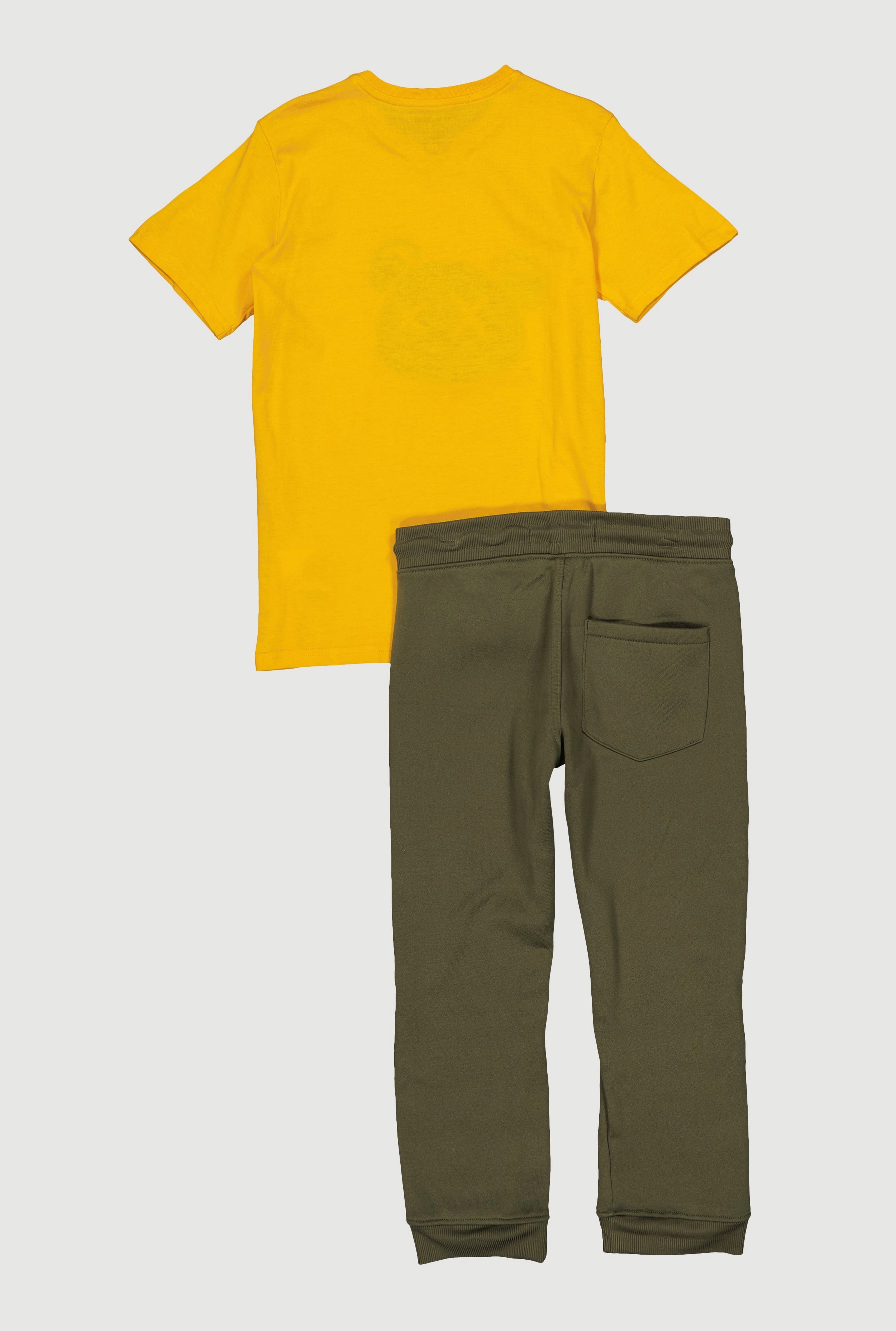 Boys Chenille Camo Bear Graphic Tee and Moto Joggers