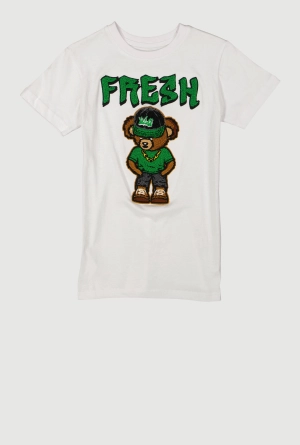 Boys Chenille Fresh Bear Patch Graphic Tee