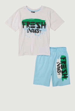 Boys Fresh Vibes Graphic Tee and Shorts
