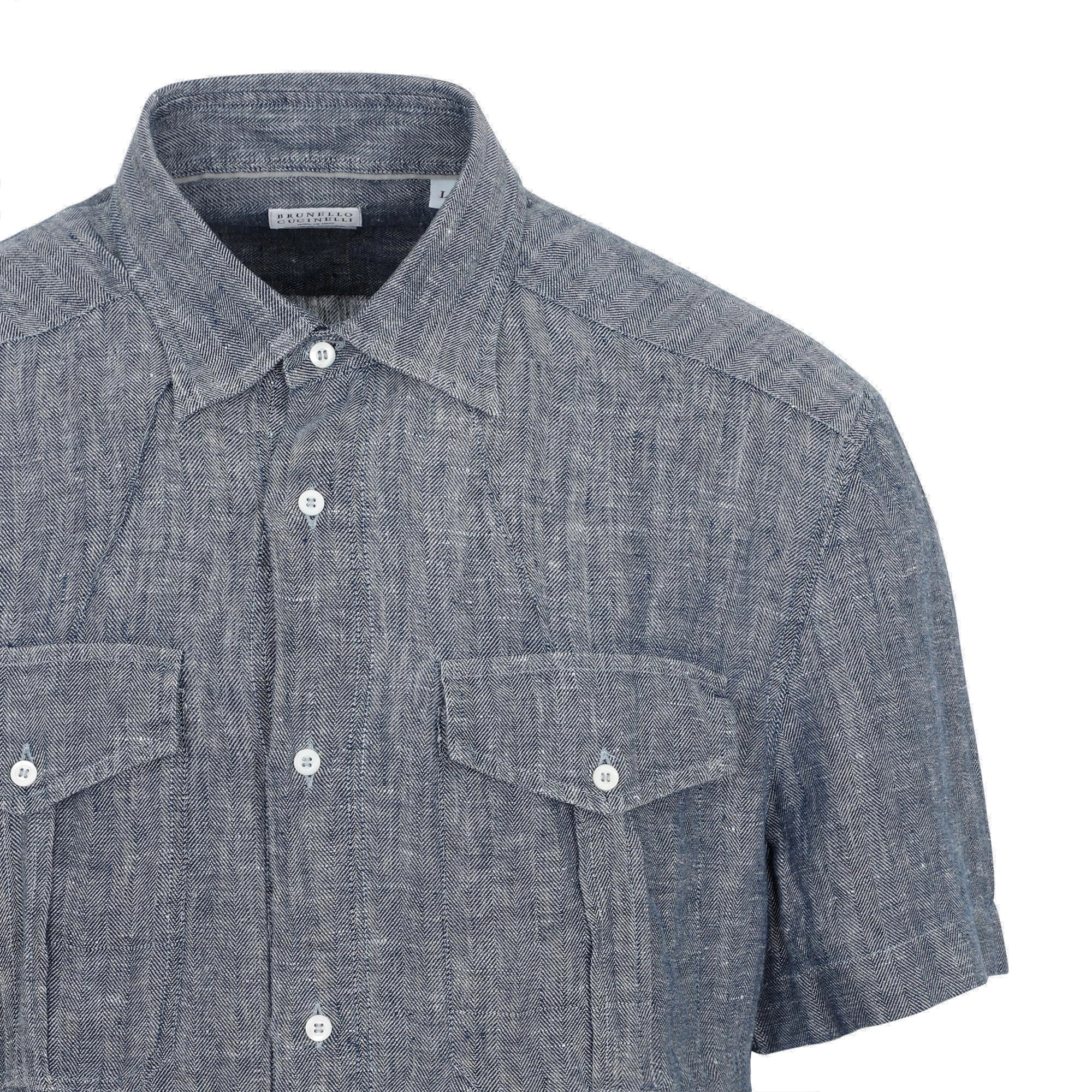 Brunello Cucinelli Short-Sleeved Buttoned Shirt