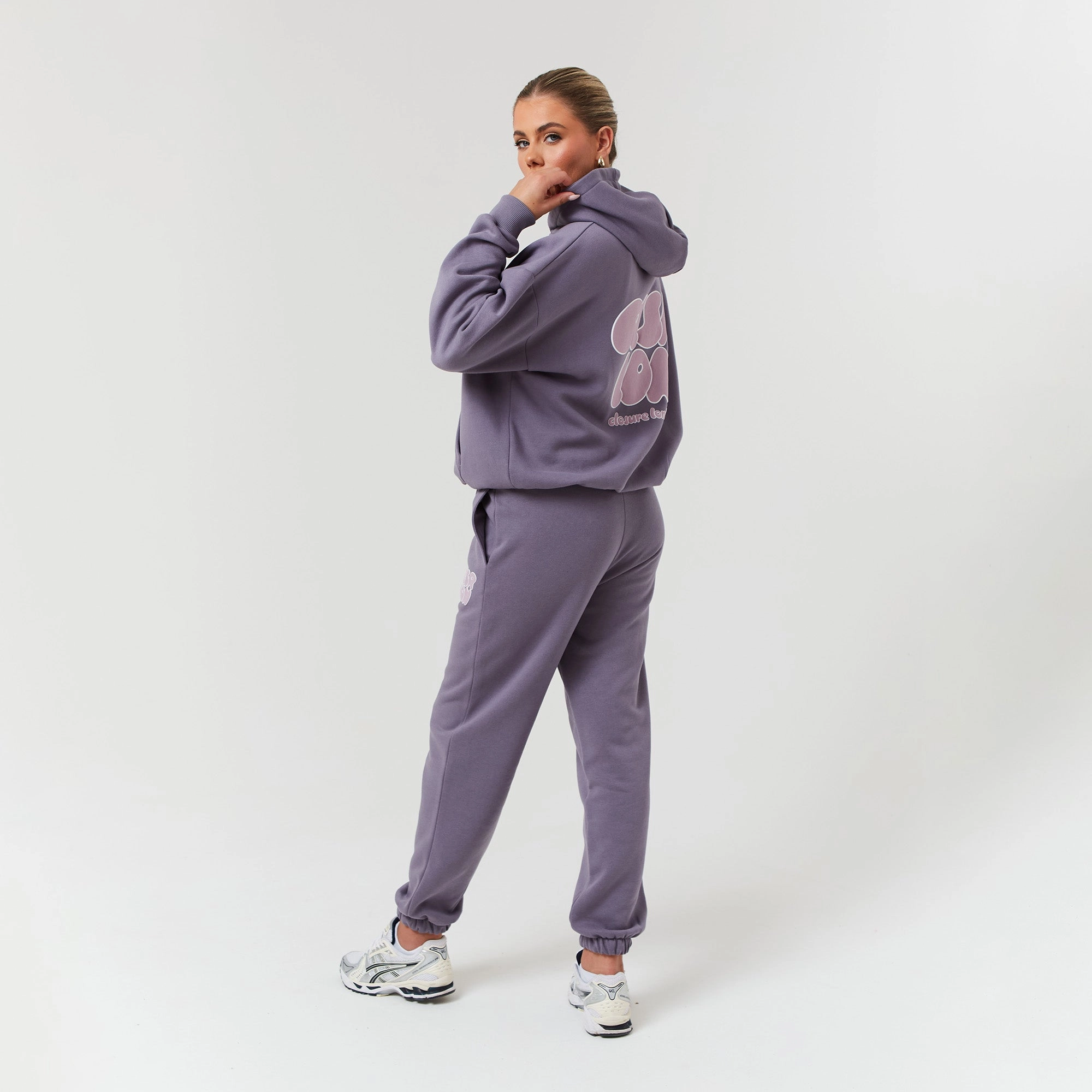 Bubble Logo Back Print Tracksuit | Dusty Mauve
