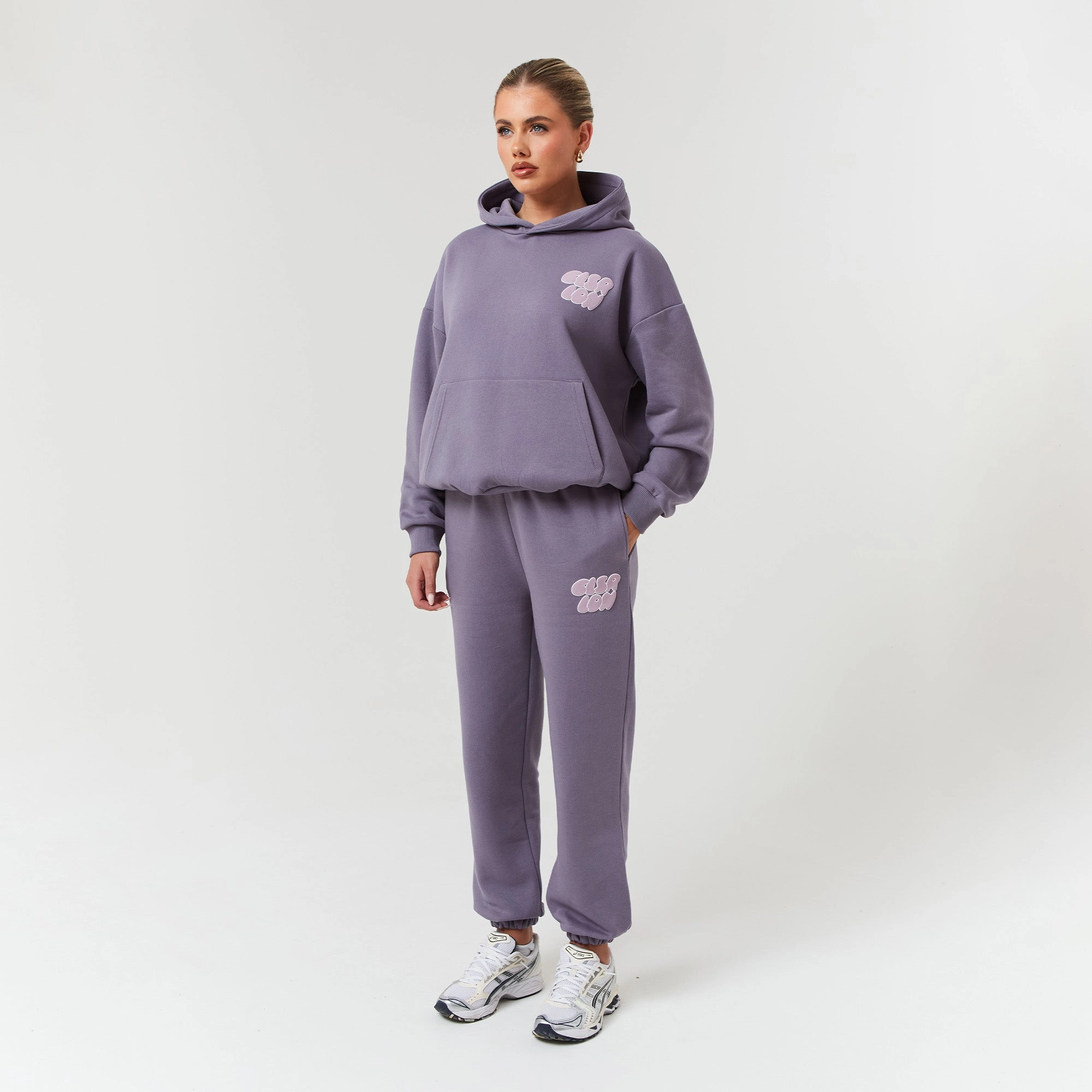 Bubble Logo Back Print Tracksuit | Dusty Mauve