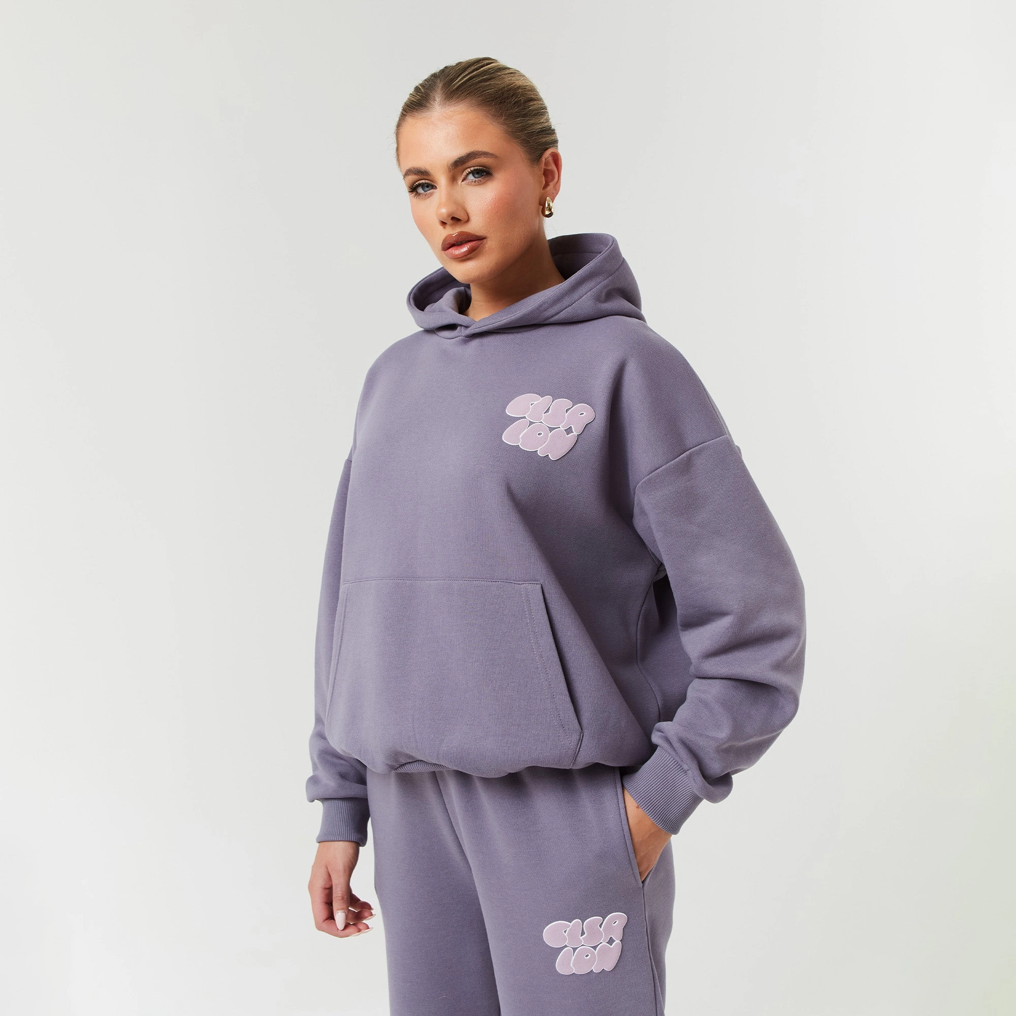 Bubble Logo Back Print Tracksuit | Dusty Mauve