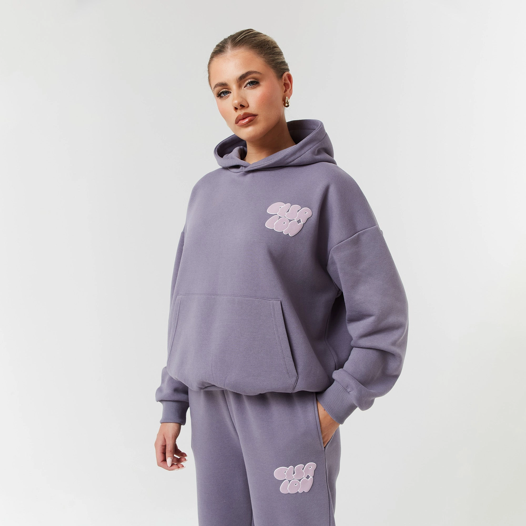 Bubble Logo Back Print Tracksuit | Dusty Mauve