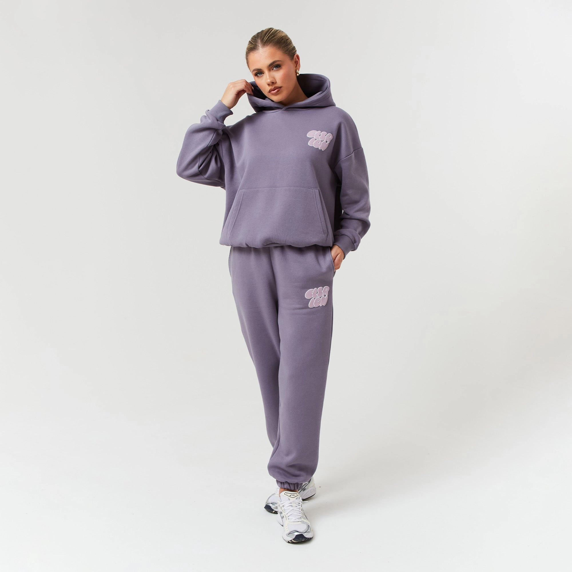 Bubble Logo Back Print Tracksuit | Dusty Mauve