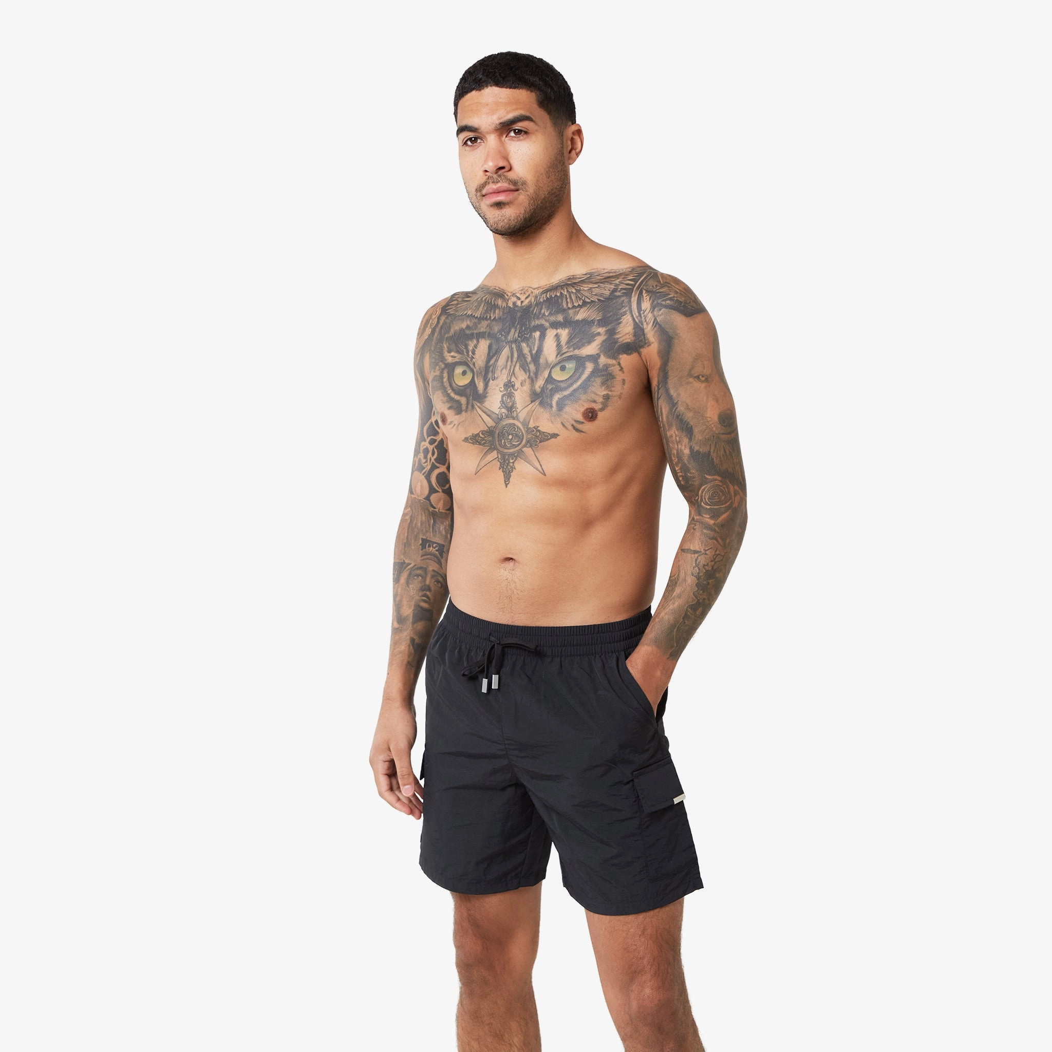 Cargo Pocket Swimshort | Black