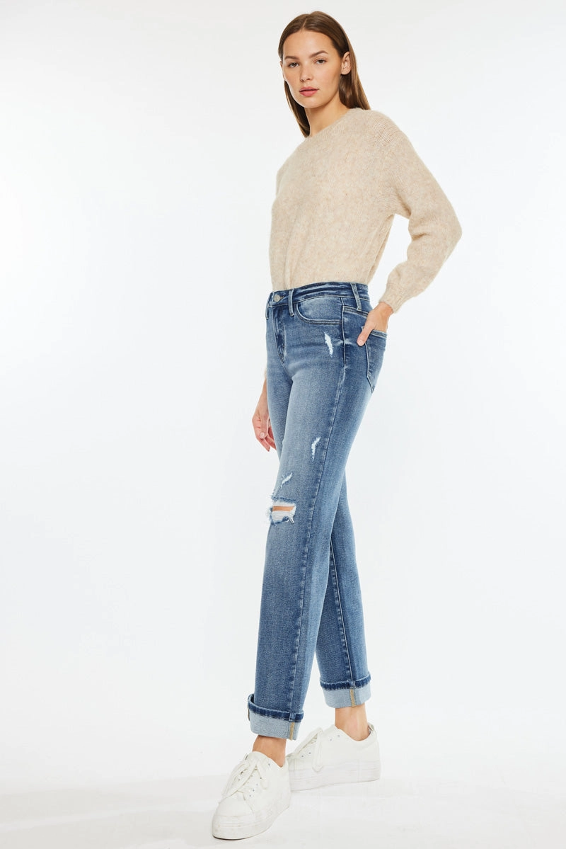 Carrie Essentials Mid Rise True Straight Leg Jeans
