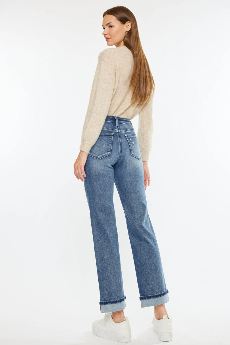 Carrie Essentials Mid Rise True Straight Leg Jeans