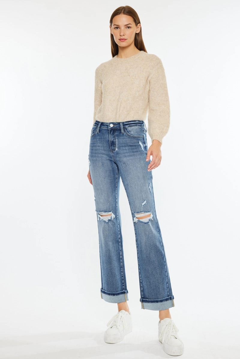 Carrie Essentials Mid Rise True Straight Leg Jeans