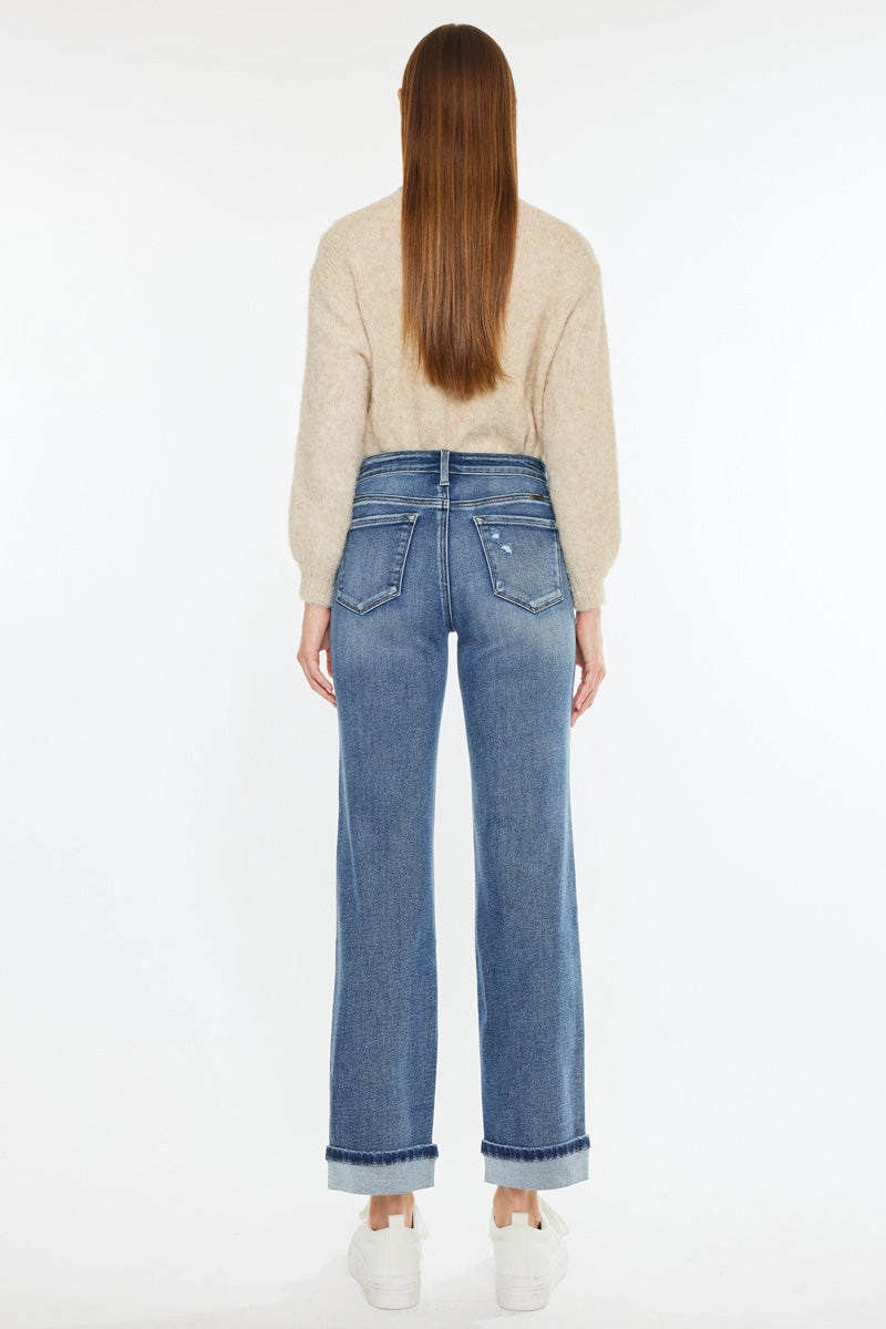 Carrie Essentials Mid Rise True Straight Leg Jeans