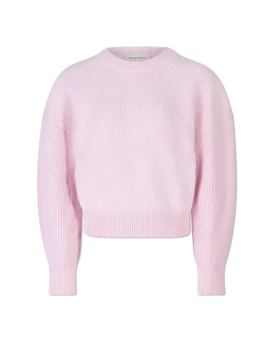 Chunky Wool Knit Crewneck Sweater