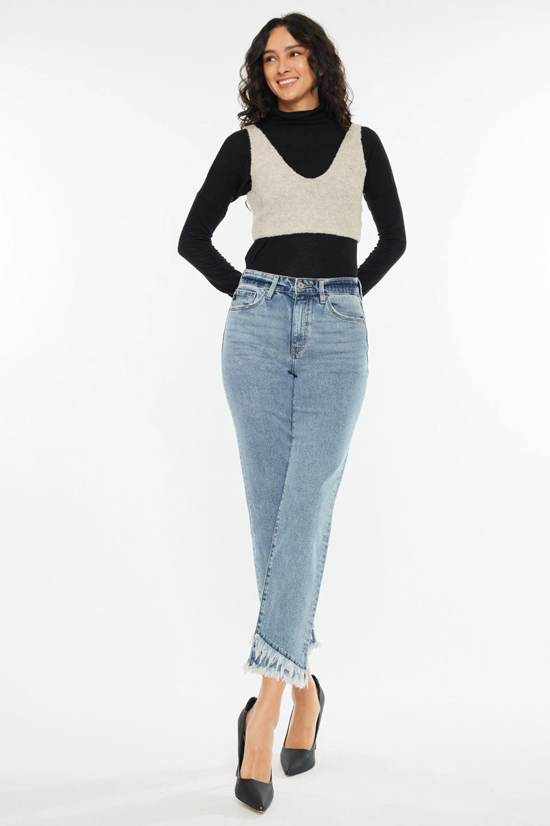 Clover Essentials High Rise Straight Fit Leg Jeans