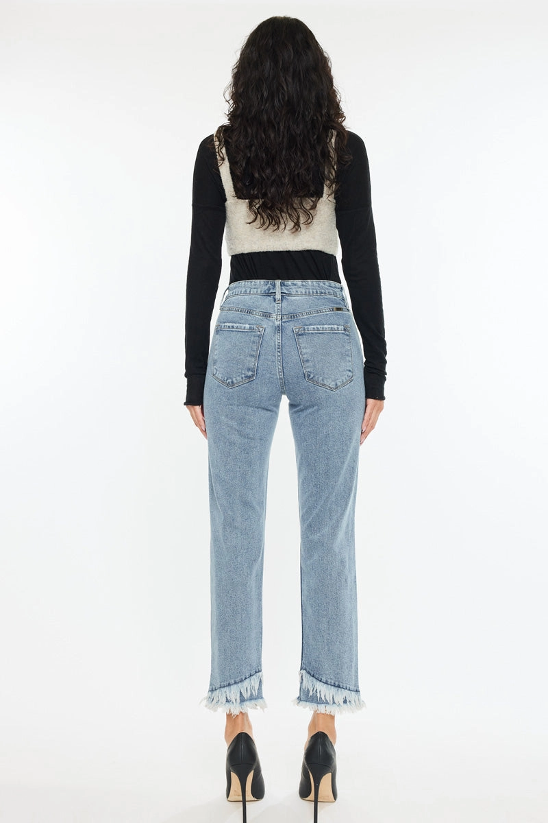 Clover Essentials High Rise Straight Fit Leg Jeans
