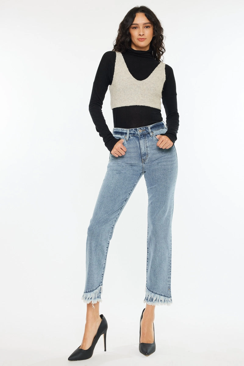 Clover Essentials High Rise Straight Fit Leg Jeans