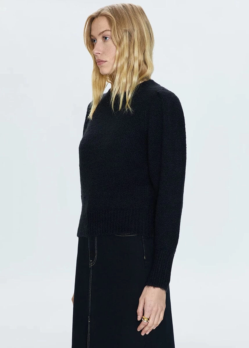 Colette Puff Sleeve Sweater - Noir