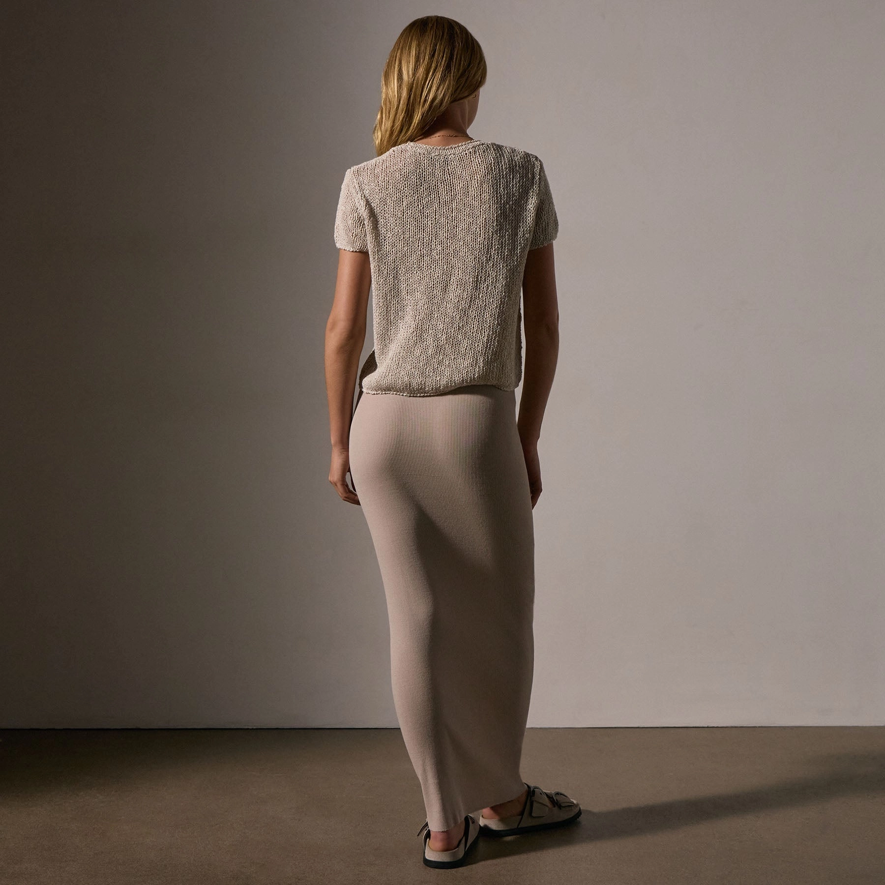 Cotton Linen Knit Crew Neck - Natural