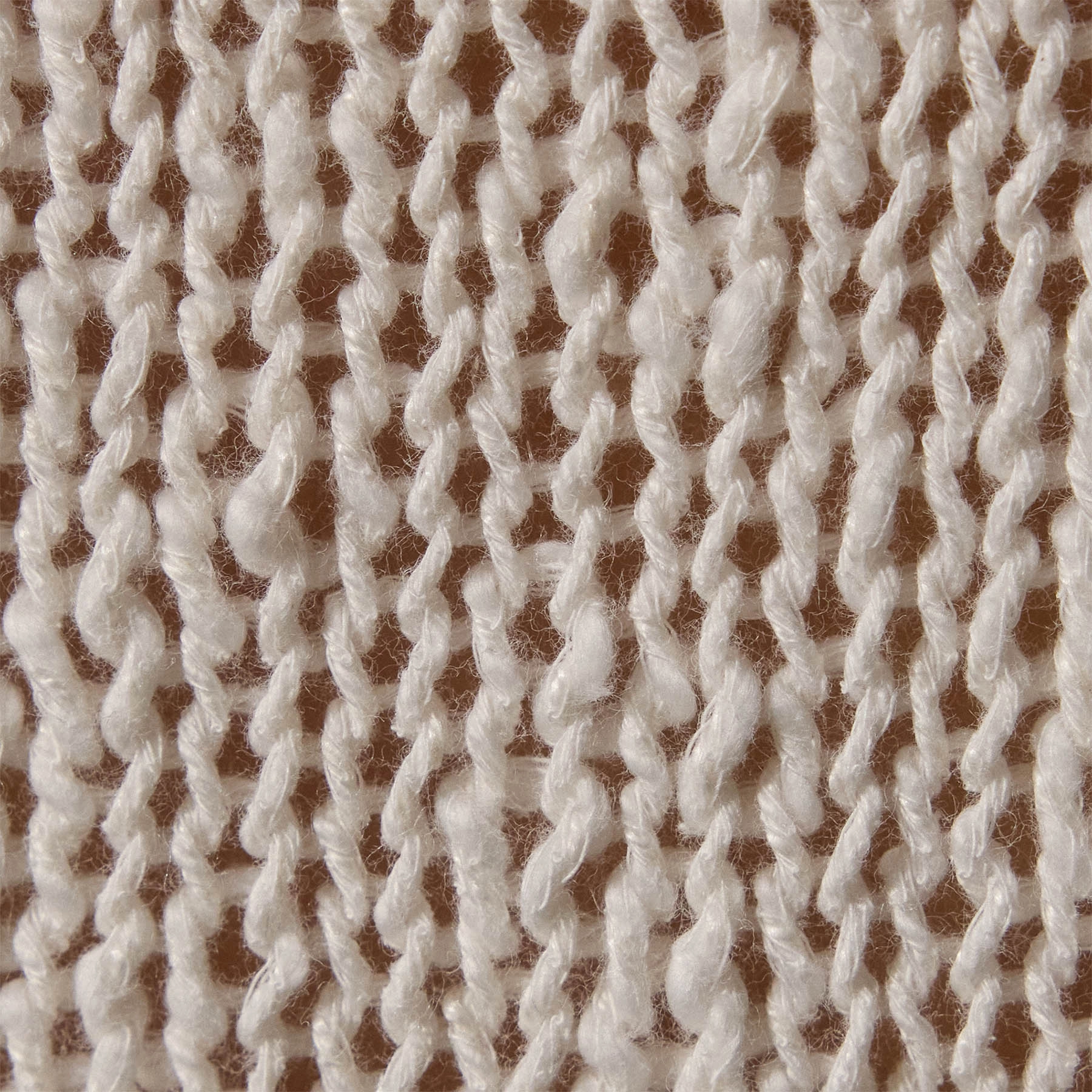 Cotton Linen Knit Crew Neck - White