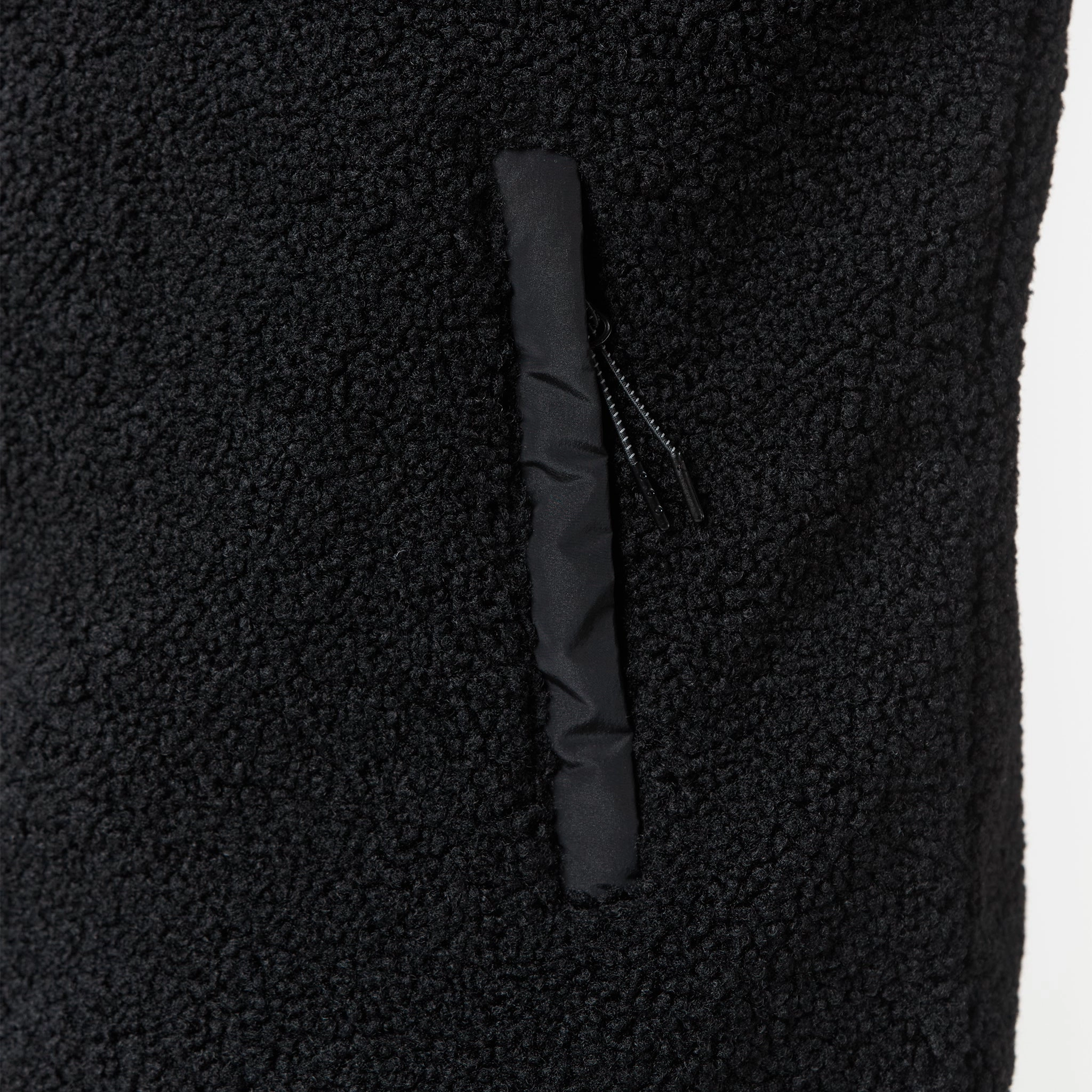 Crinkle Borg Panel Jacket | Black