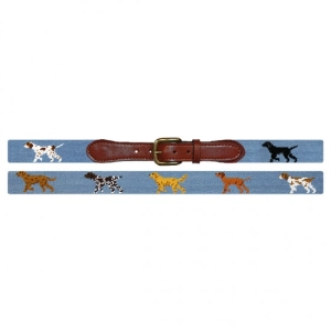 Dogs on Point Needlepoint Belt