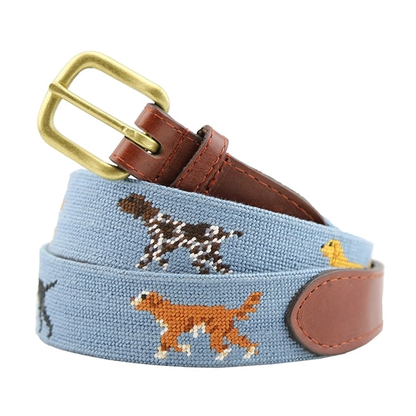 Dogs on Point Needlepoint Belt