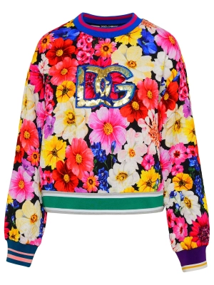 Dolce & Gabbana Allover Floral Print Crewneck Sweatshirt