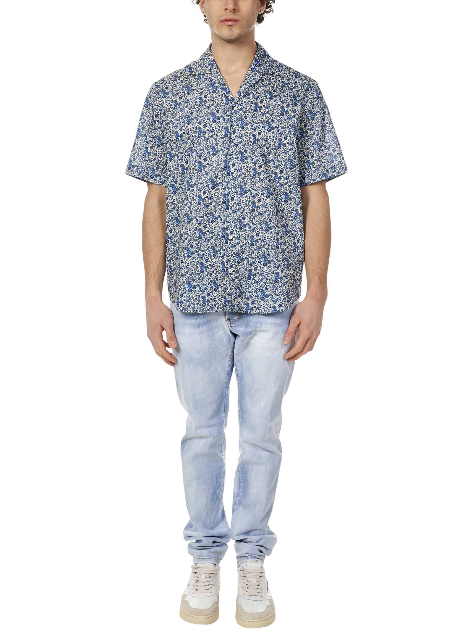 Dsquared2 Allover Floral Print Short Sleeved Shirt