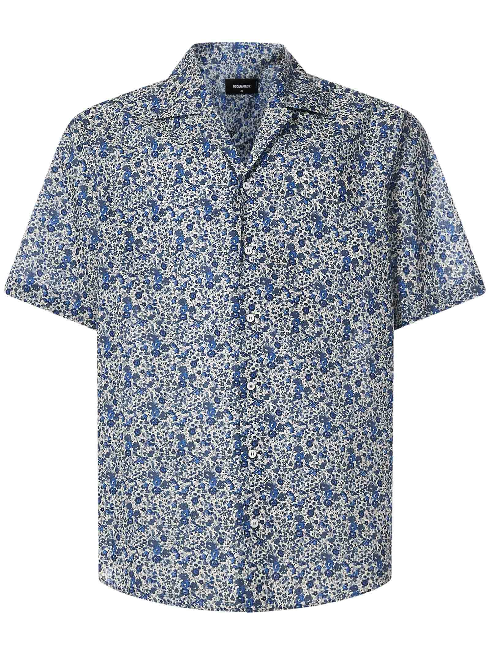 Dsquared2 Allover Floral Print Short Sleeved Shirt