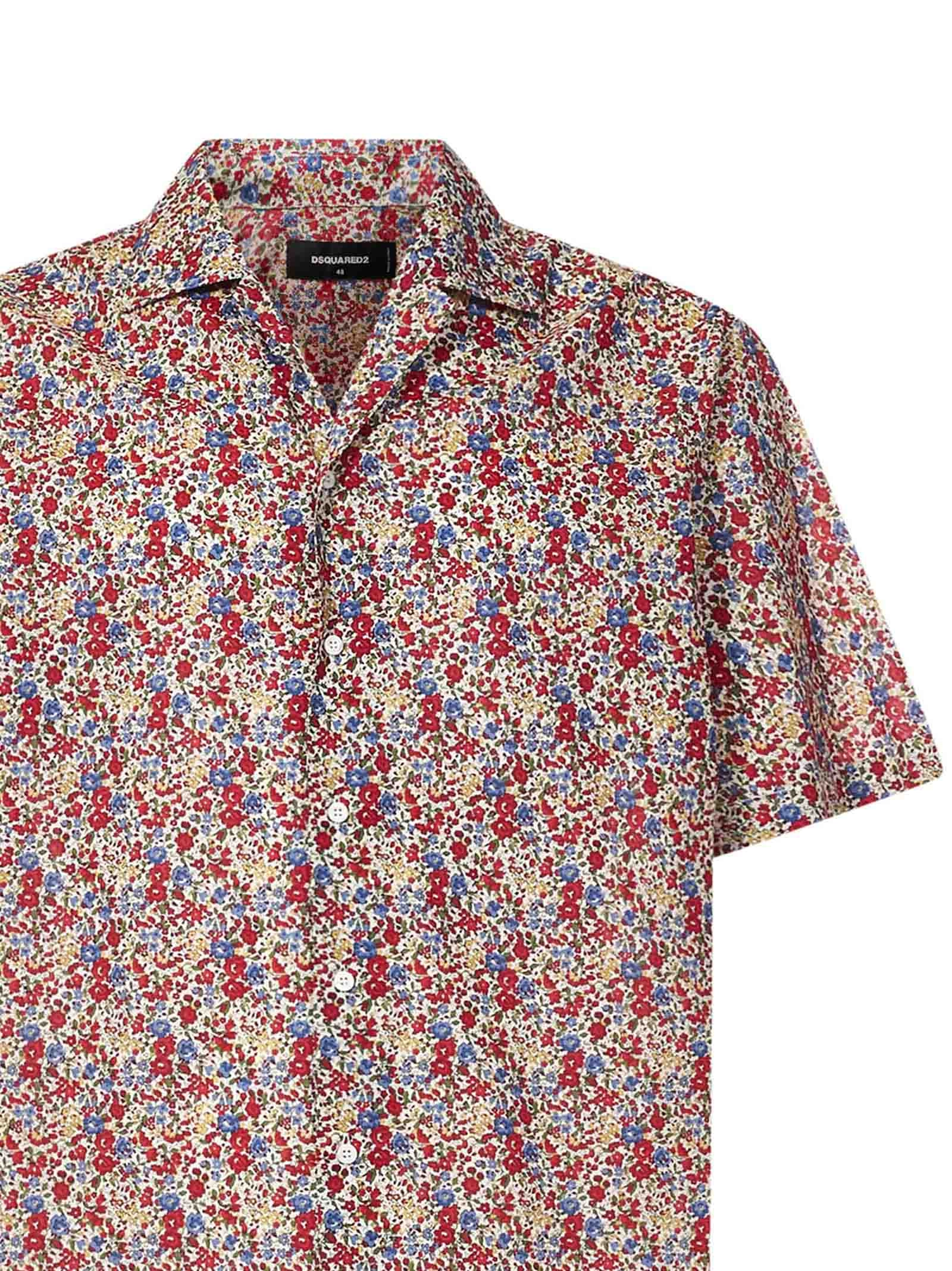 Dsquared2 Floral Print Short Sleeved Shirt