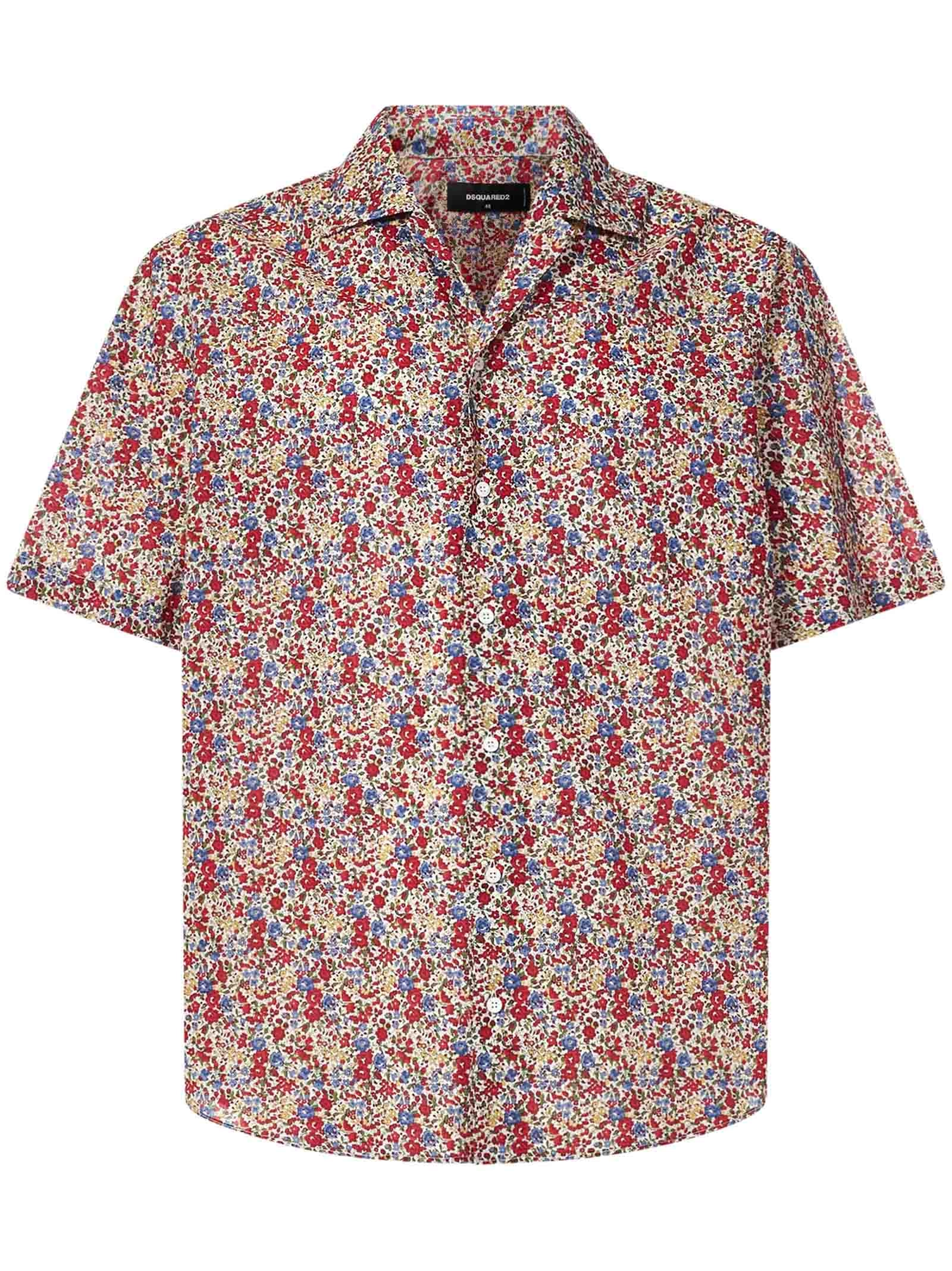 Dsquared2 Floral Print Short Sleeved Shirt