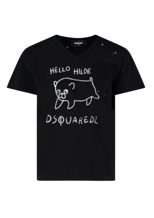 Dsquared2 Graphic Print V-Neck T-Shirt