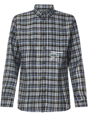 Dsquared2 Logo Print Checked Shirt