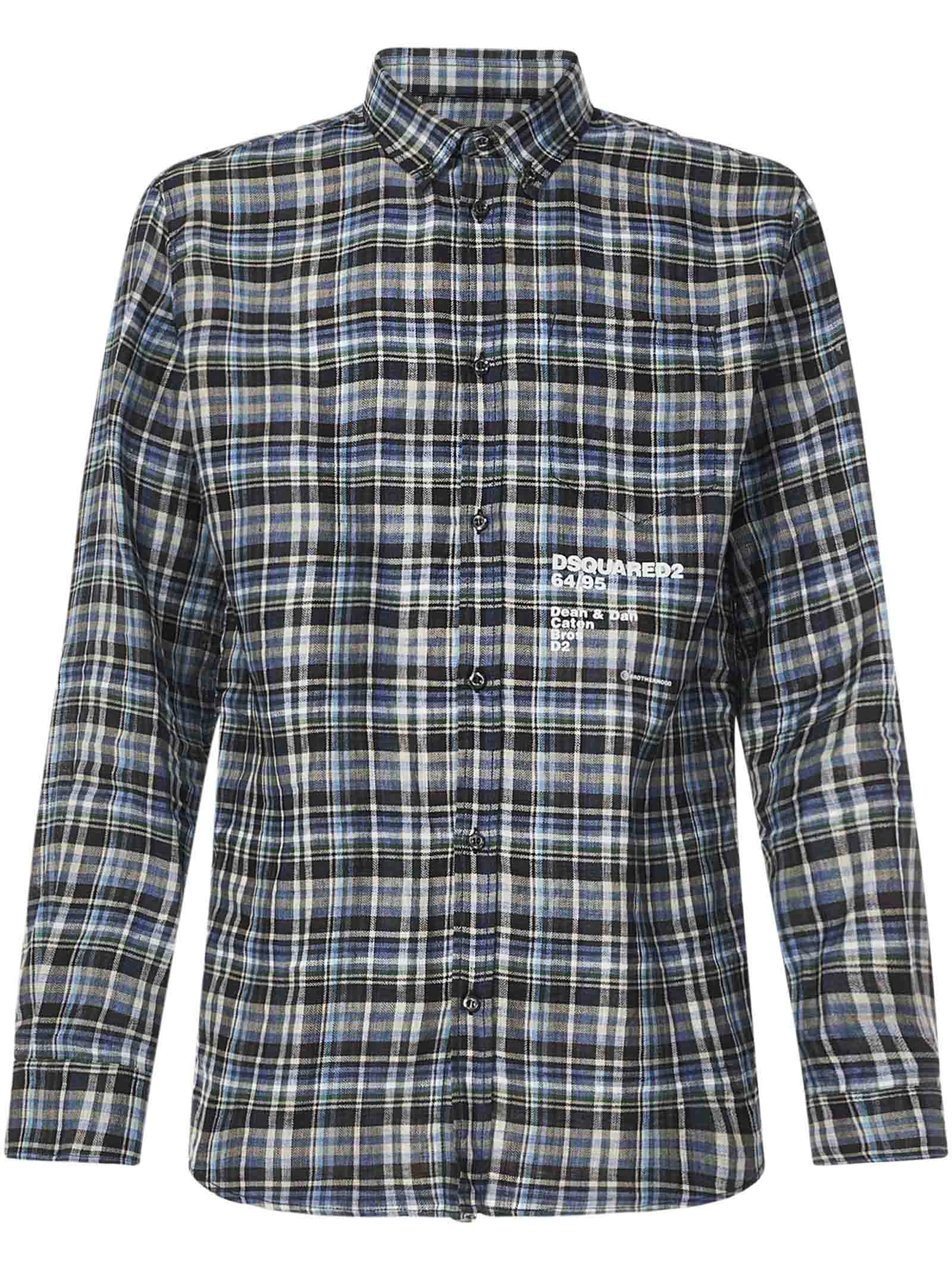Dsquared2 Logo Print Checked Shirt