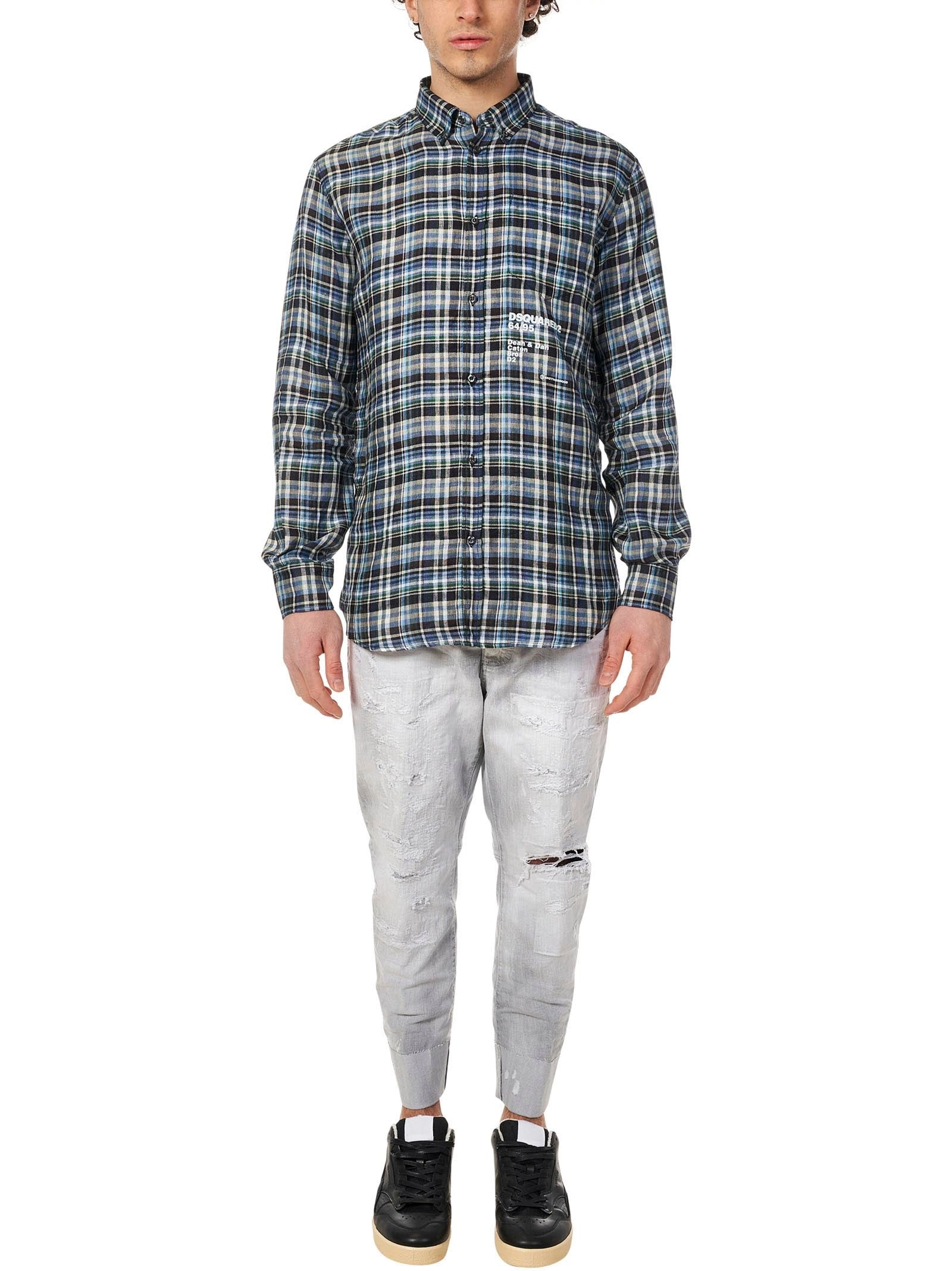 Dsquared2 Logo Print Checked Shirt