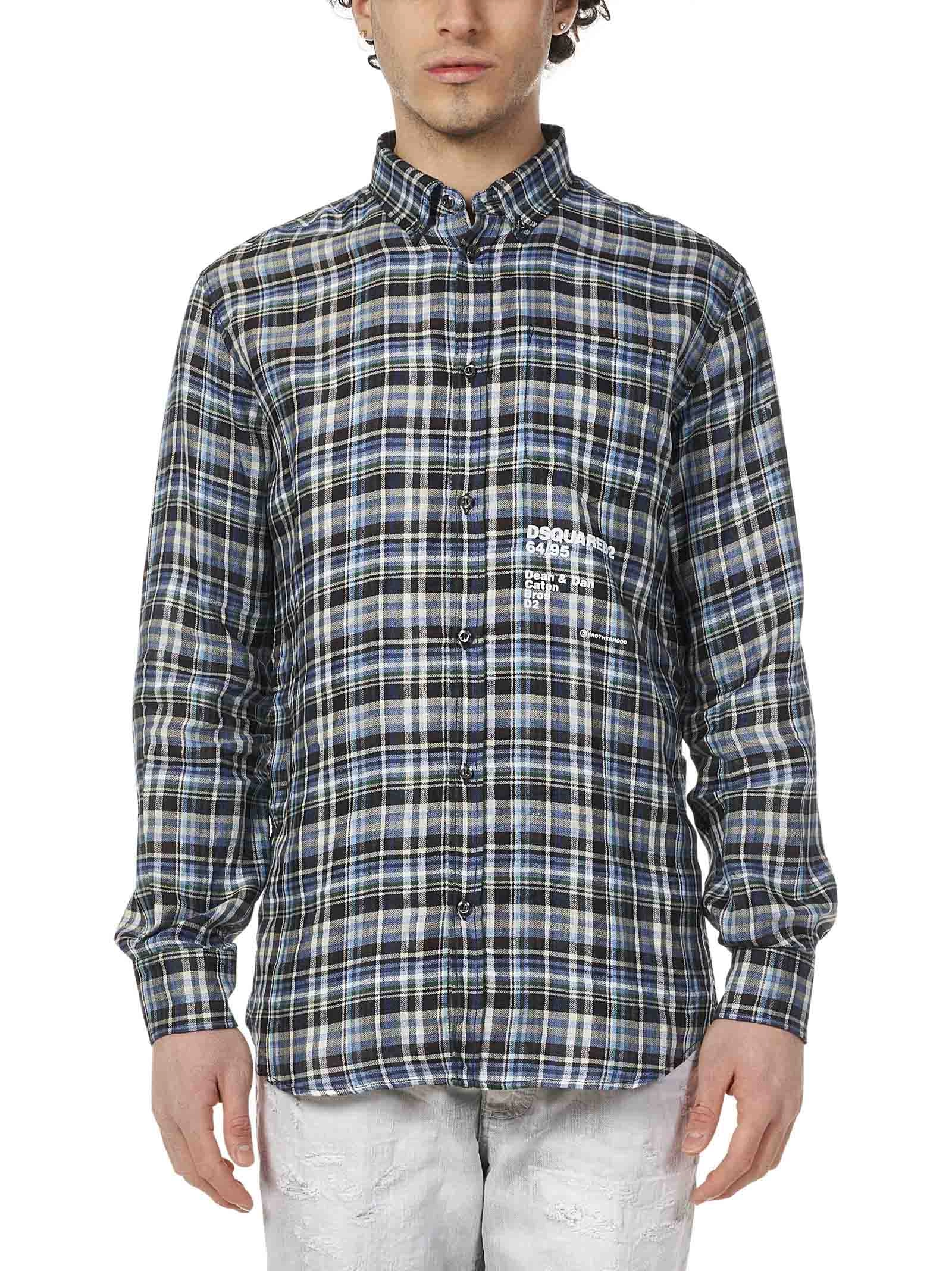 Dsquared2 Logo Print Checked Shirt
