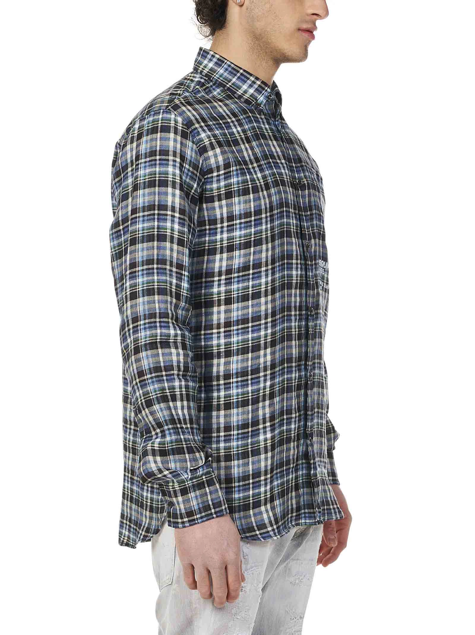 Dsquared2 Logo Print Checked Shirt