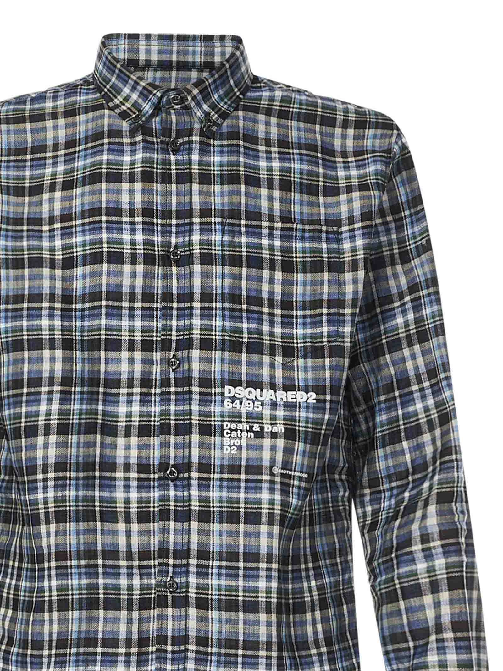 Dsquared2 Logo Print Checked Shirt