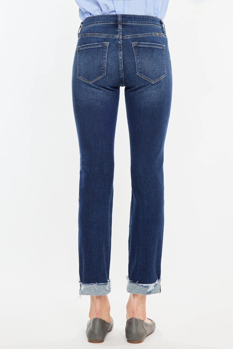 Emely Essentials Mid Rise Slim Straight Leg Jeans