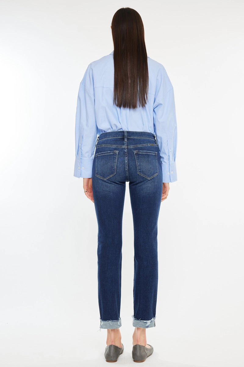 Emely Essentials Mid Rise Slim Straight Leg Jeans