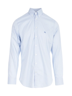 Etro Logo Embroidered Checked Shirt