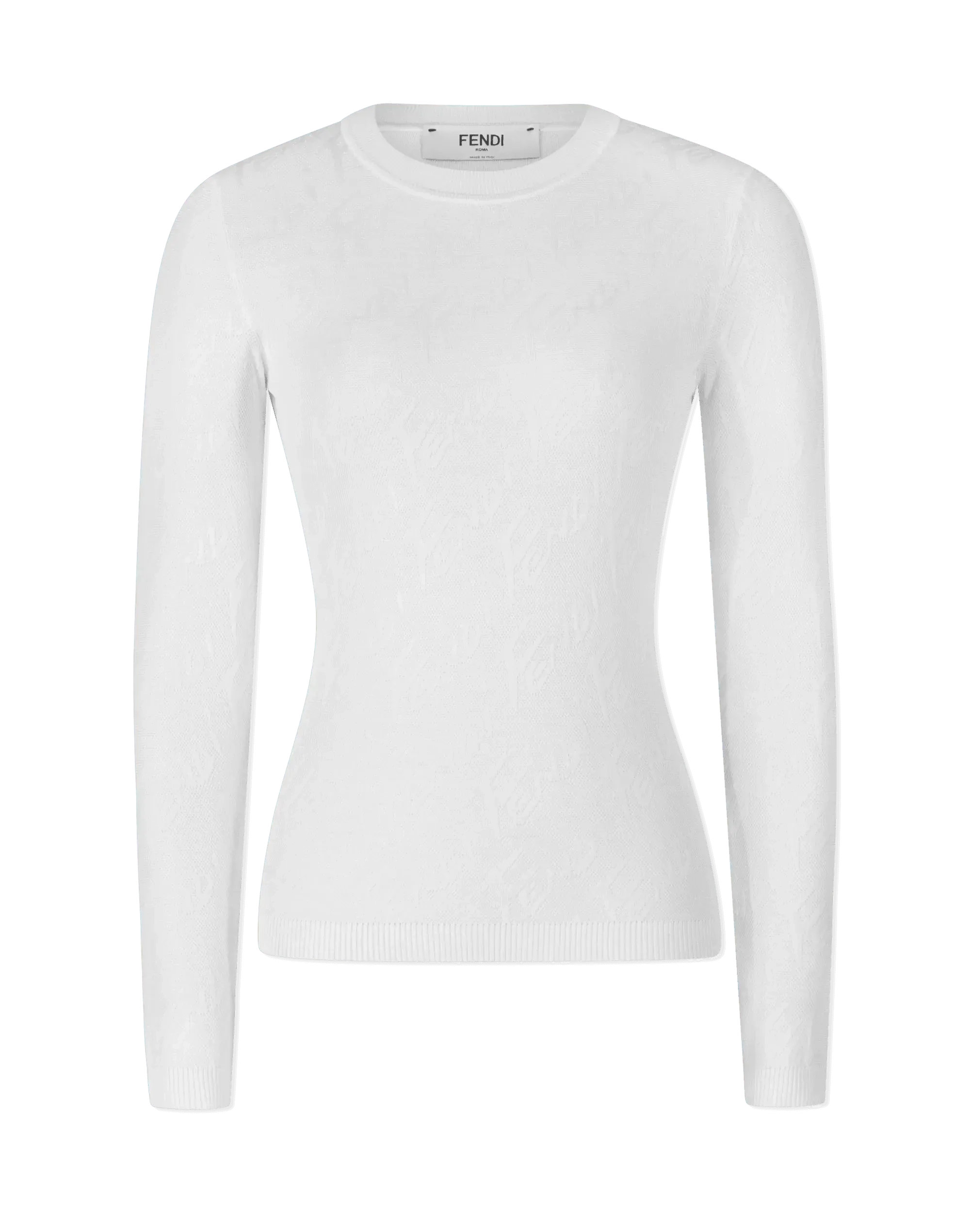 Fendi Brush Long Sleeve Knit Top