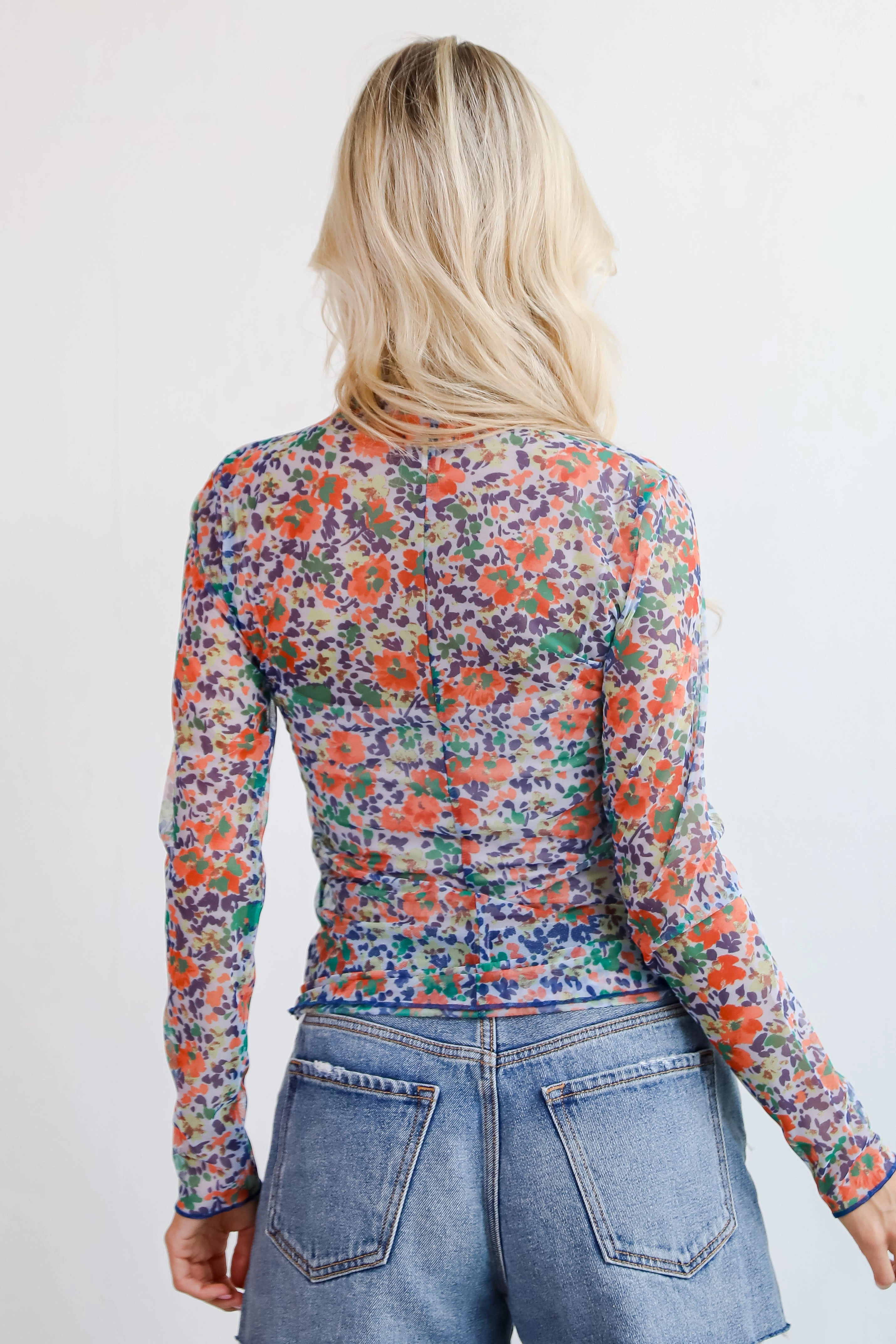 FINAL SALE - Darling Flourish Floral Mesh Top