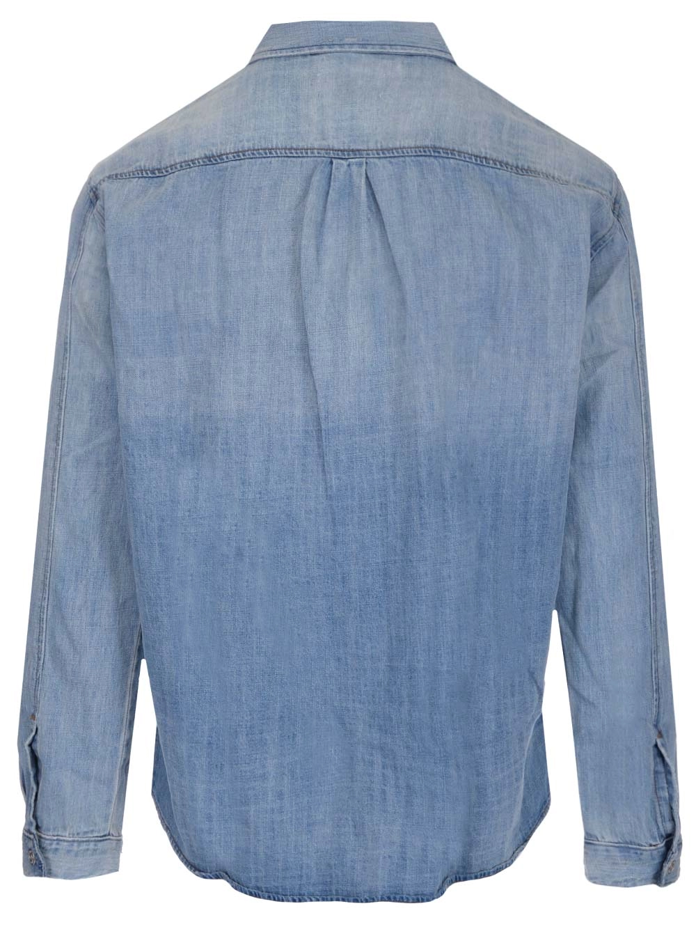 Frame Buttoned Long-Sleeved Denim Shirt