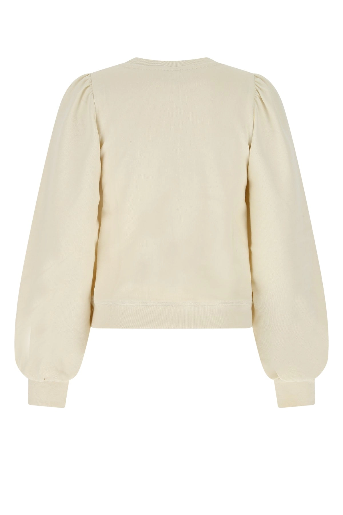 Ganni Crewneck Puff-Sleeved Sweatshirt
